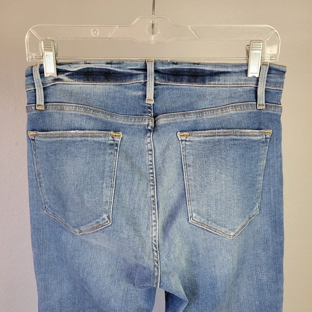 FRAME // le high straight medium blue super soft stretch denim roxton - Picture 9 of 16